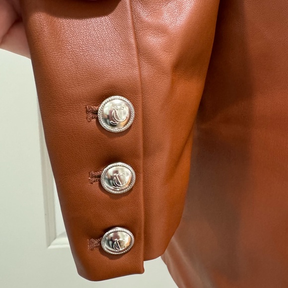 NWOT JUICY COUTURE Oversized Faux Leather Blazer Style Trench Coat - Picture 9 of 16